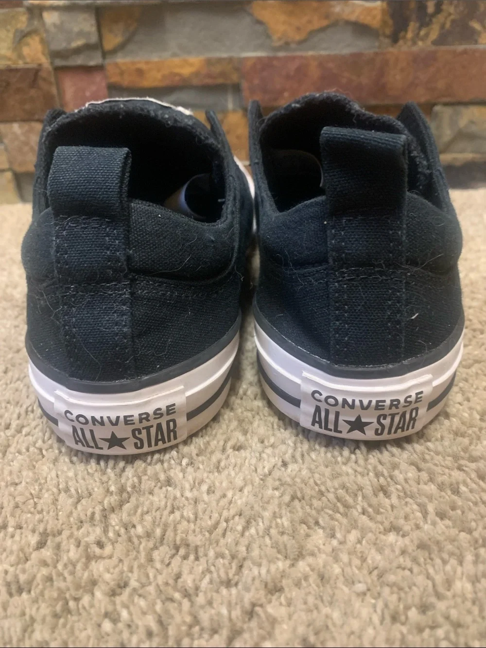 Converse Black Low-Top Zip Canvas Sneakers with White Toe Cap